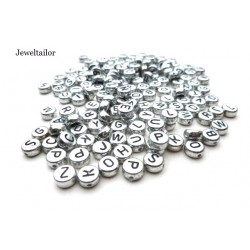 150 Silver Acrylic Mixed Alphabet Letter Beads 7mm ~ Ideal For Name Bracelets, Card Making & Other Craft Activities